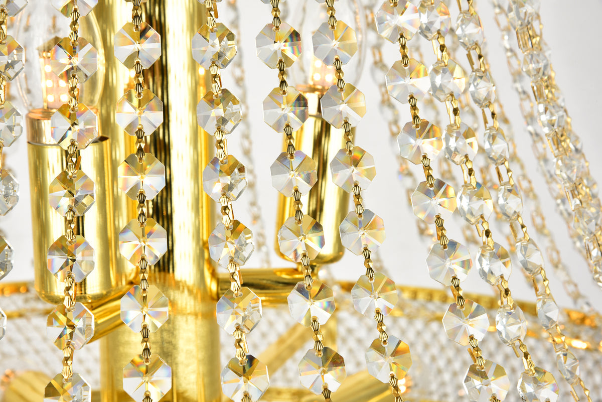 Primo 14 light Gold Chandelier Clear Royal Cut Crystal