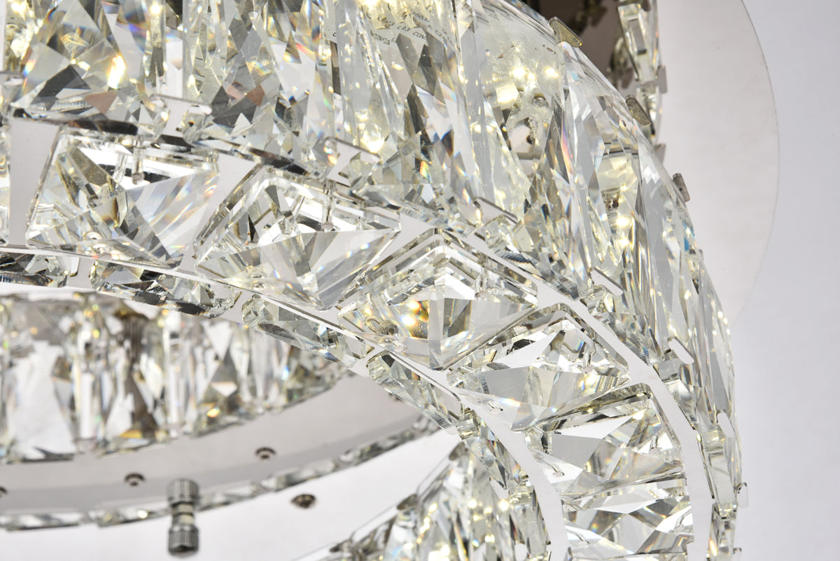 Monroe LED light Chrome Flush mount Clear Royal Cut Crystal