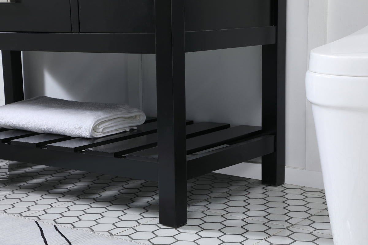 48 inch Single bathroom vanity in black with backsplash
