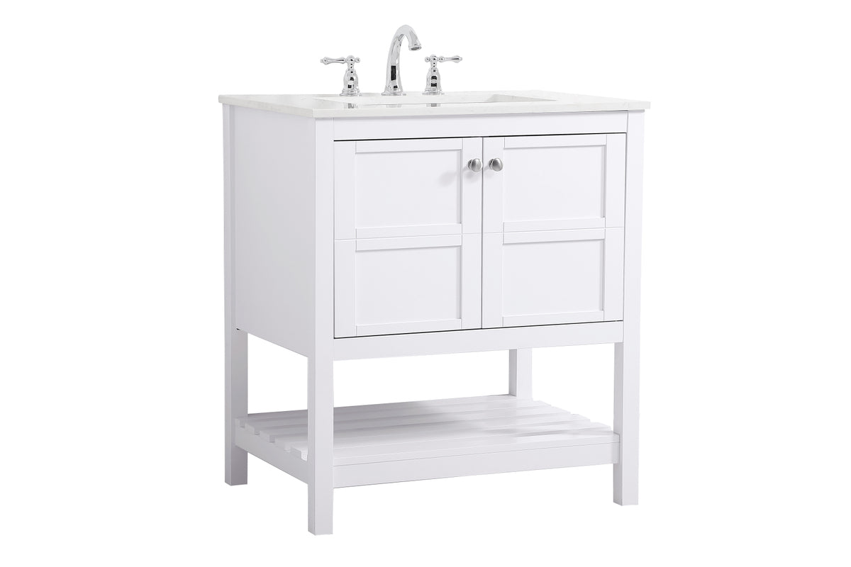 30 inch Single Bathroom Vanity in White