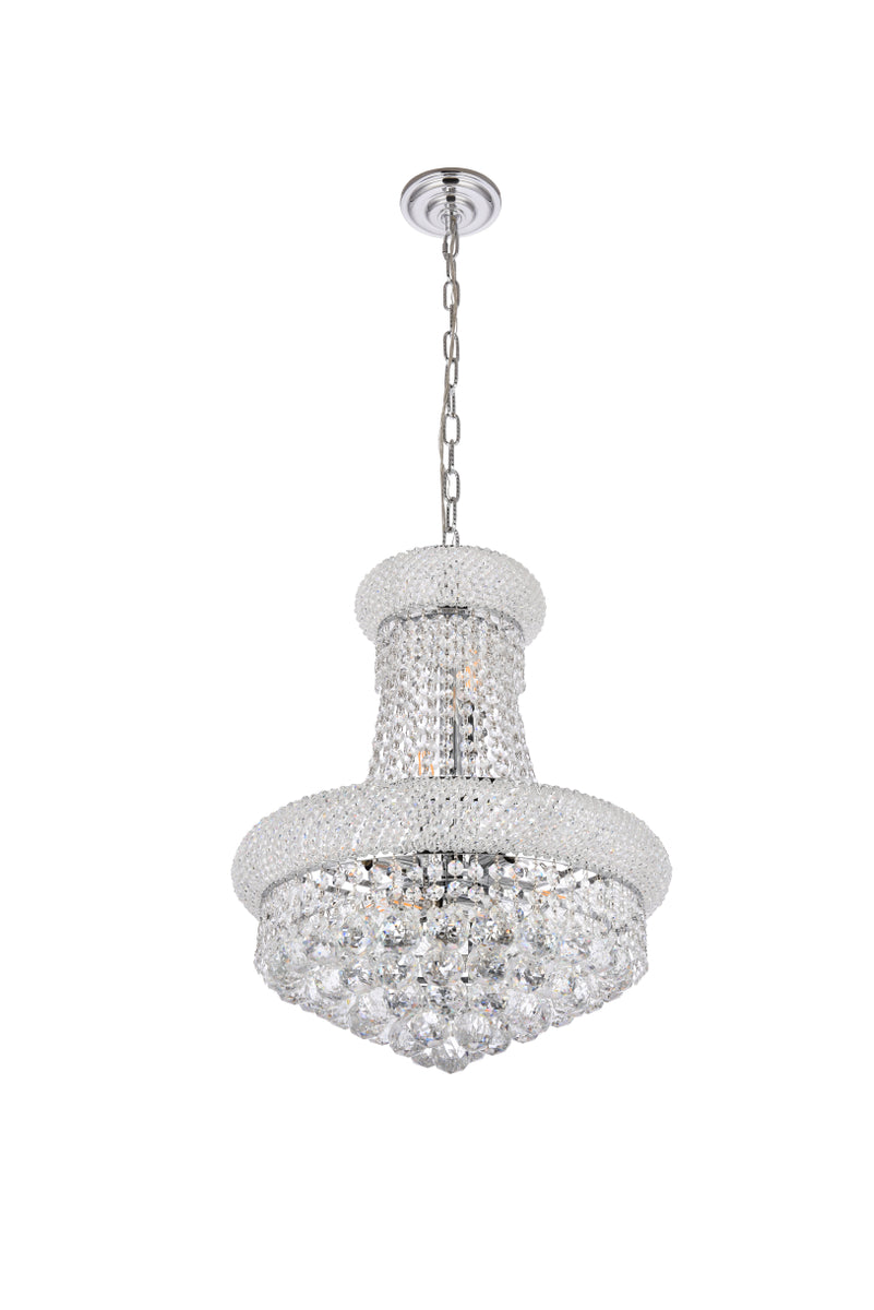 Primo 8 light Chrome Pendant Clear Royal Cut Crystal