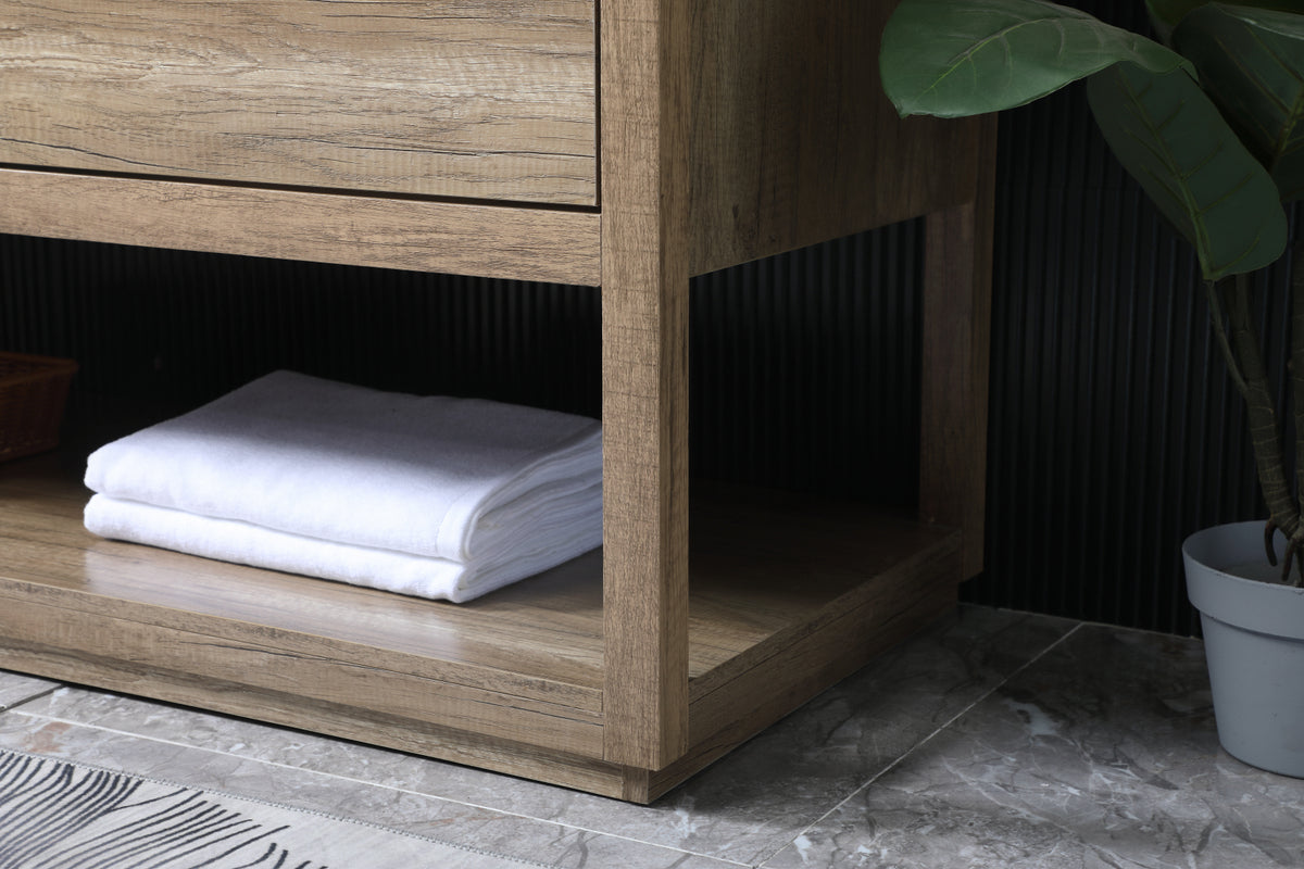 60 Inch Double Bathroom Vanity In Natural Oak