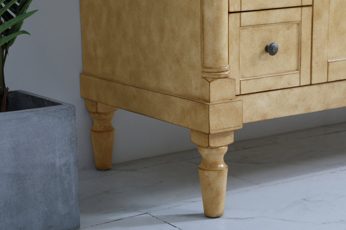 42 inch Single Bathroom vanity in Antique Beige with ivory white engineered marble