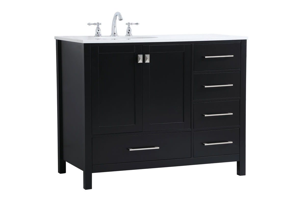 42 inch Single Bathroom Vanity in Black