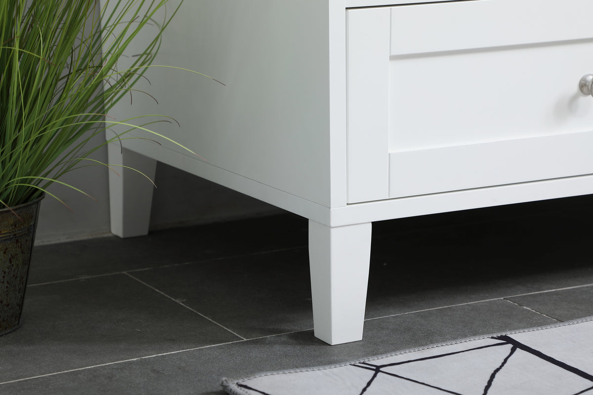 36 inch Single Bathroom Vanity in White with Backsplash