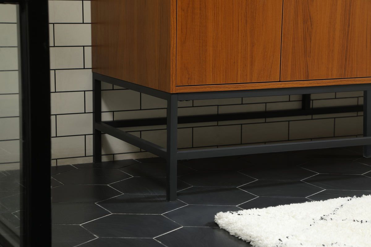 60 inch double bathroom vanity in teak