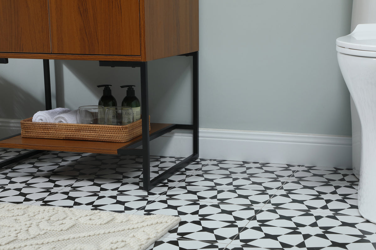 24 inch Single bathroom vanity in teak