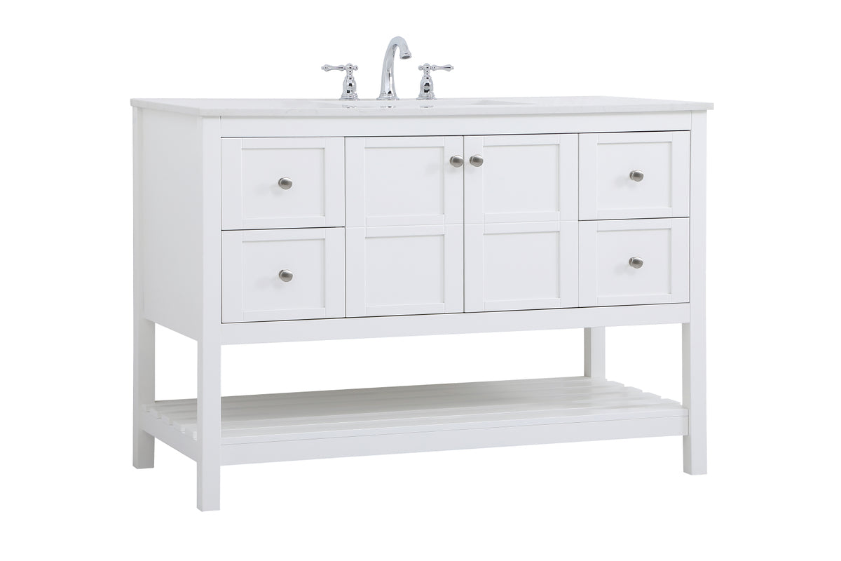 48 inch Single Bathroom Vanity in White