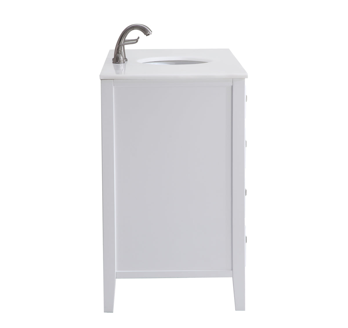 48 inch Single Bathroom vanity in White with ivory white engineered marble