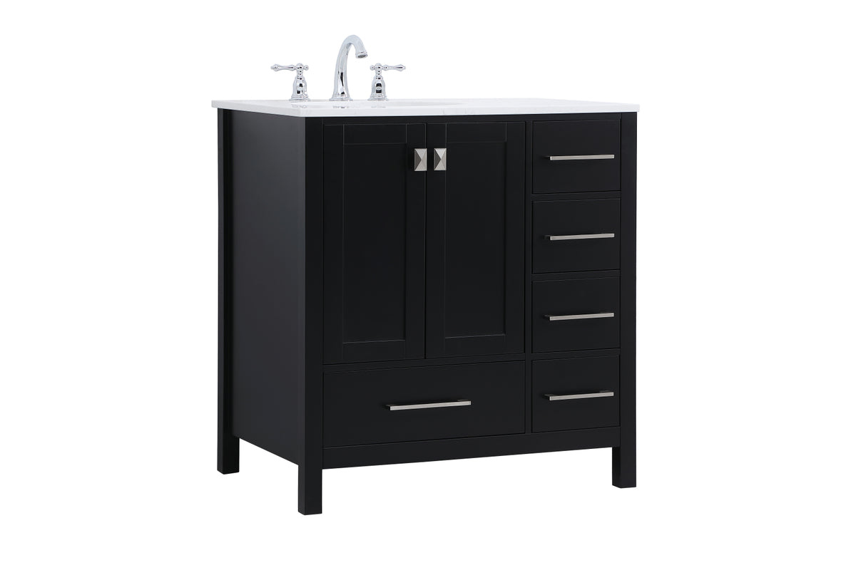 32 inch Single Bathroom Vanity in Black