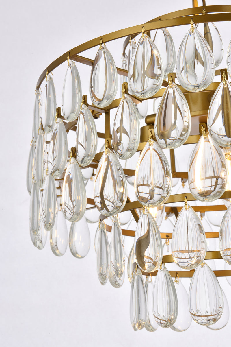 Mila 16 inch pendant in brass