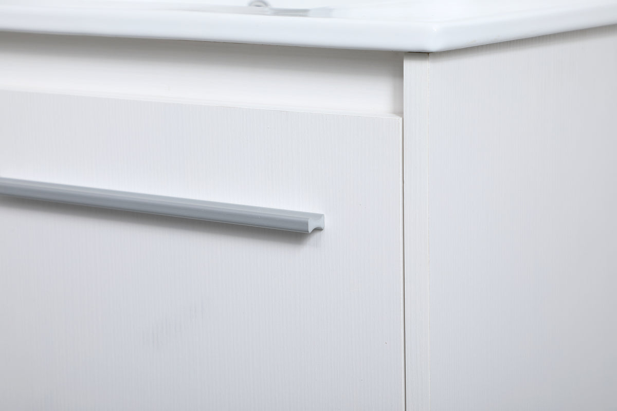 30 inch Single Bathroom Floating Vanity in White