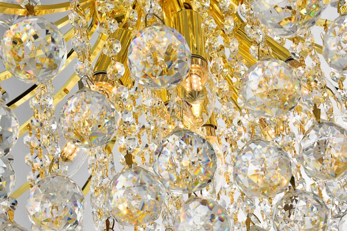 Toureg 11 light Gold Chandelier Clear Royal Cut Crystal