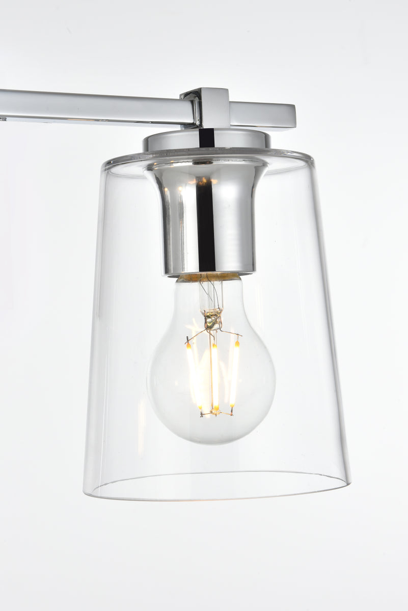 Kacey 3 light Chrome and Clear Bath Sconce