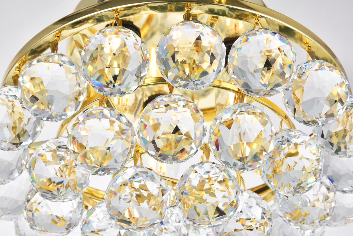 Corona 3 light Chrome Flush Mount Clear Royal Cut Crystal