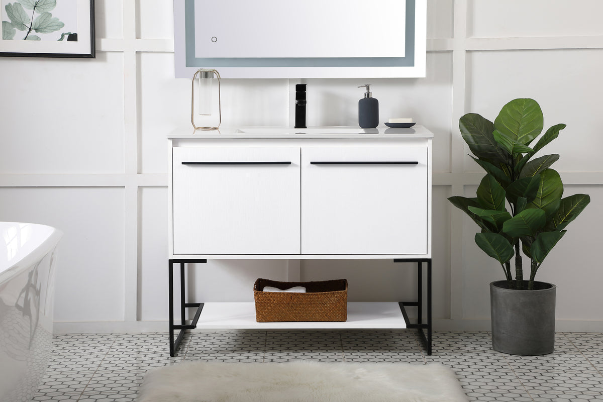 40 inch Single Bathroom Vanity in White