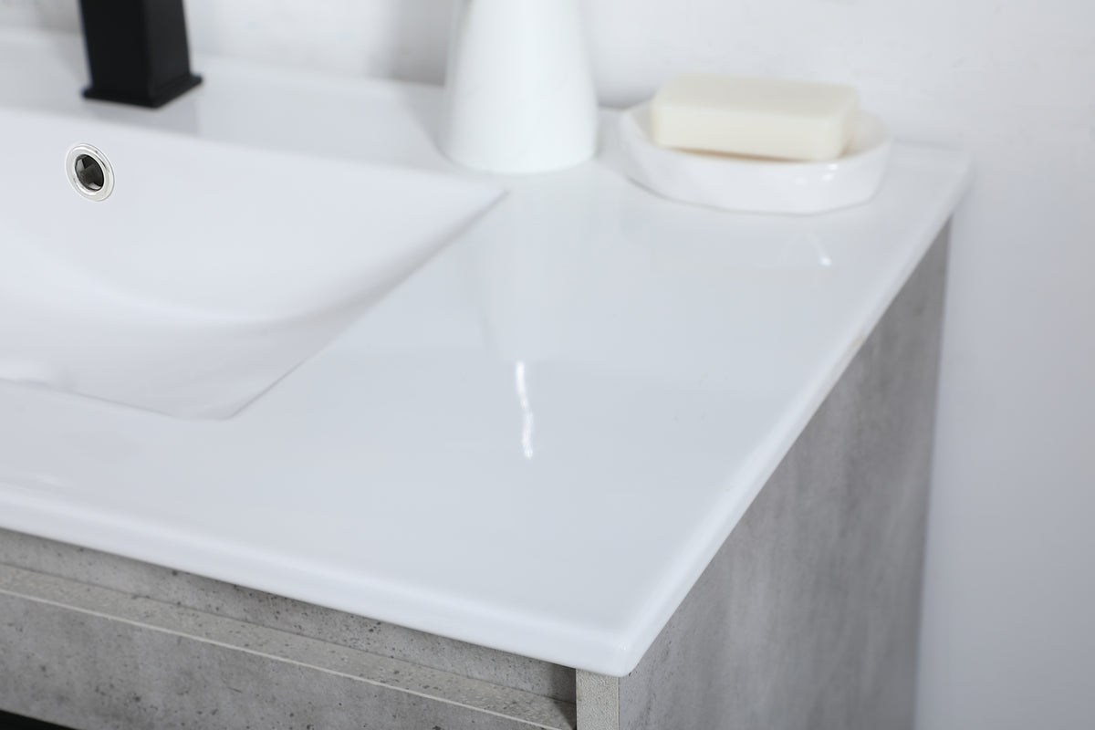 36 inch Single Bathroom Vanity in Concrete Grey