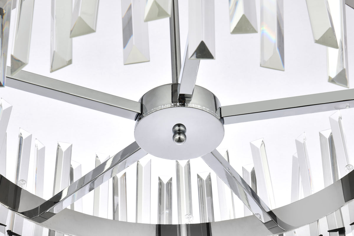 Serephina 25 inch crystal round pendant light in chrome