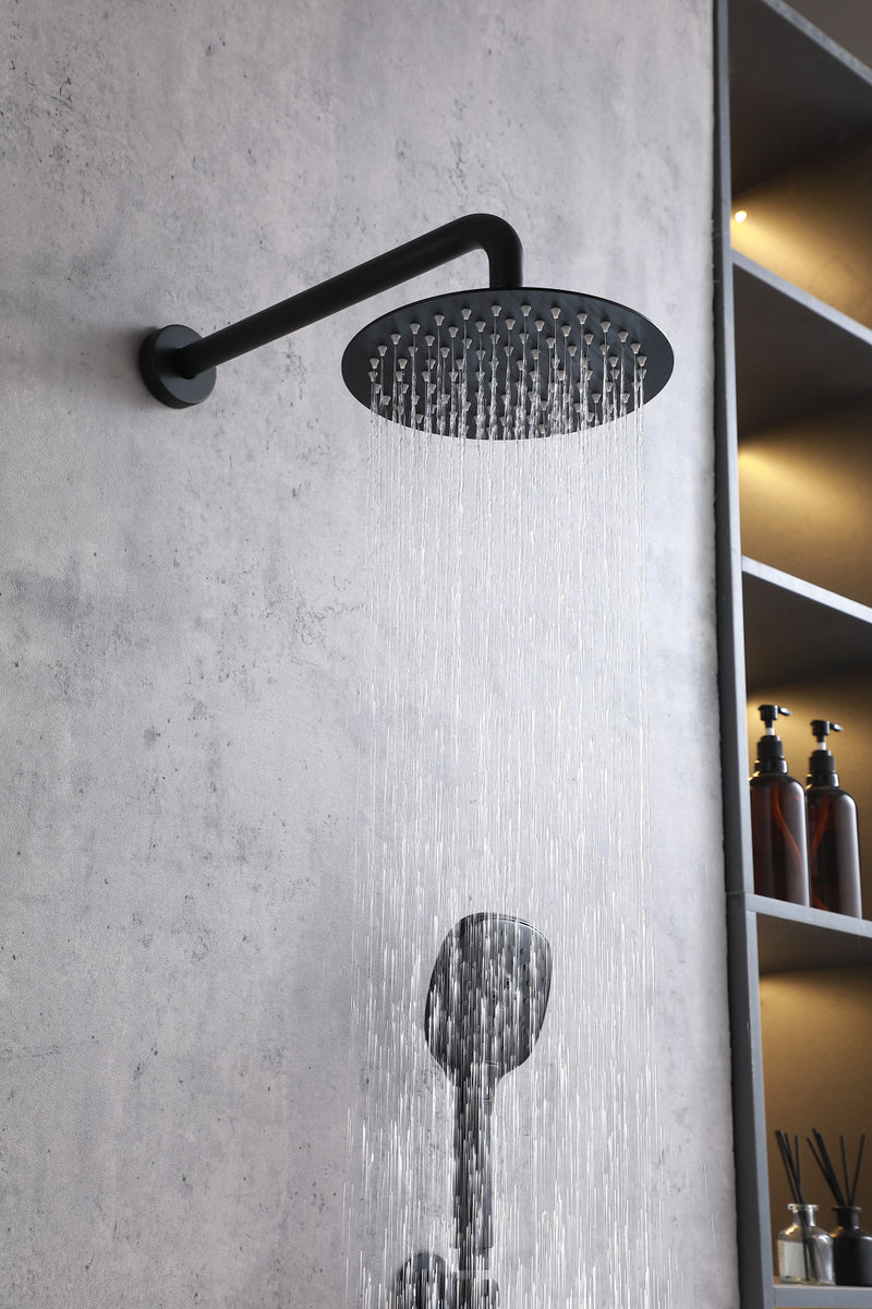 George Complete Shower Faucet System with Rough-in Valve in Matte Black