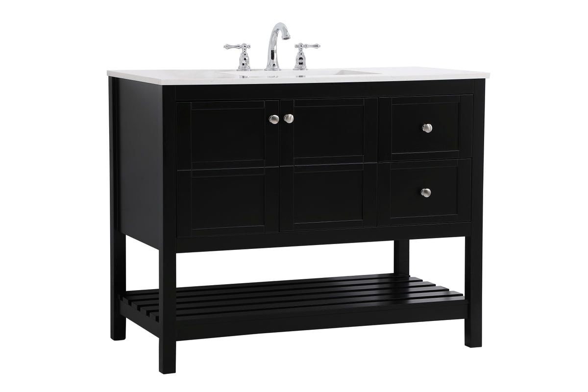 42 inch Single Bathroom Vanity in Black