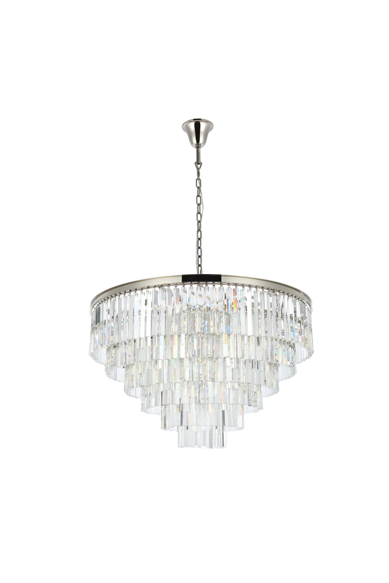 Sydney 33 light polished nickel Chandelier Clear Royal Cut Crystal