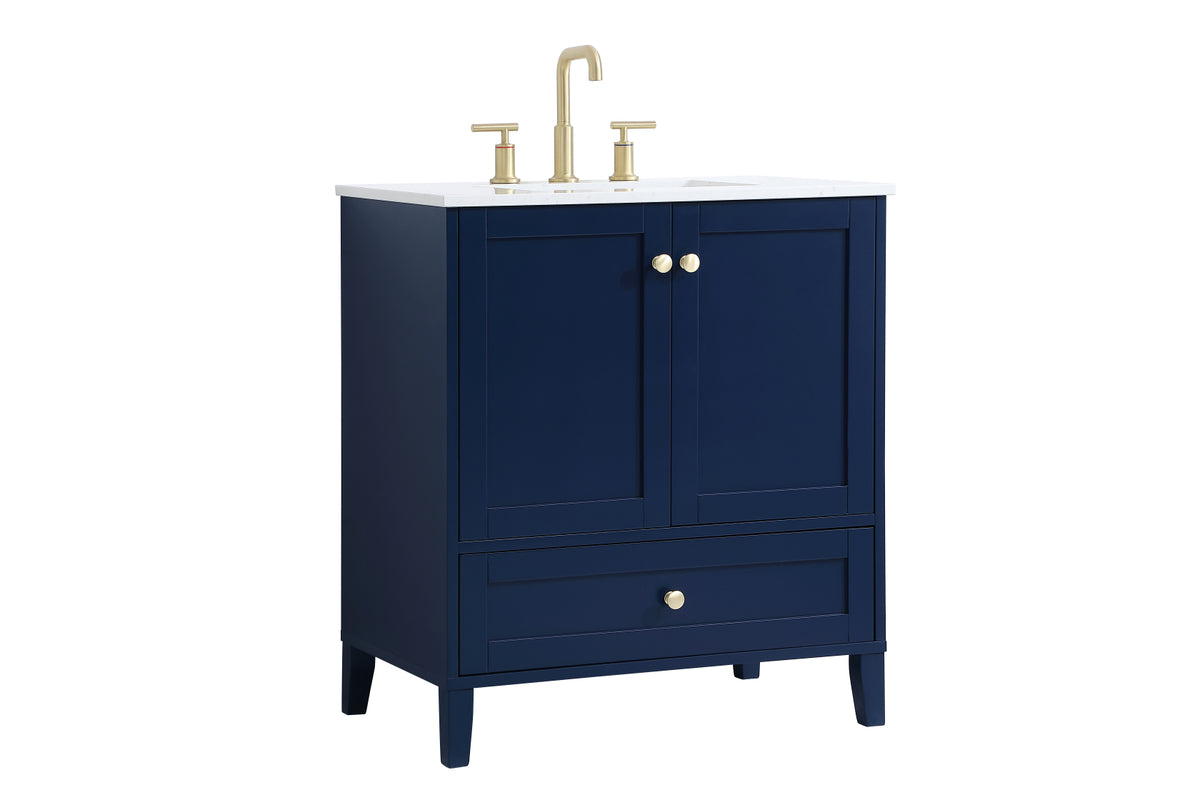 30 inch Single Bathroom Vanity in Blue