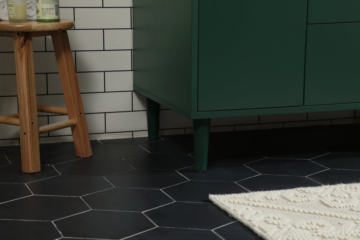 36 inch bathroom vanity in Green with backsplash