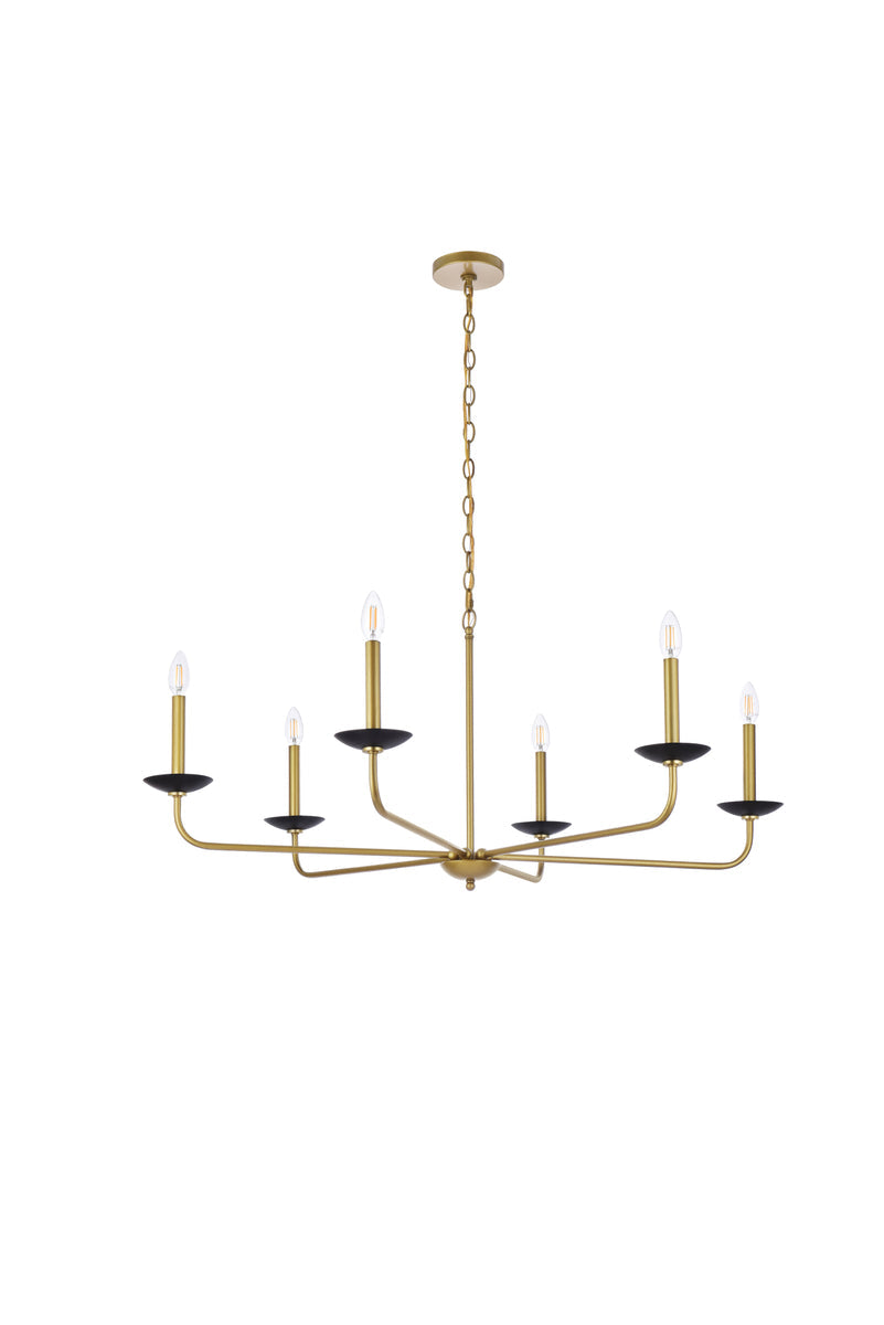 Cohen 42 inch pendant in black and brass