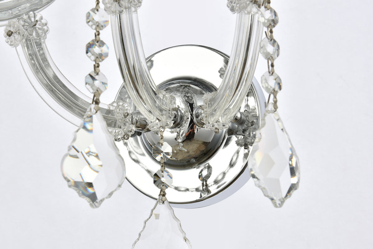 Maria Theresa 7 light Chrome Wall Sconce Golden Teak (Smoky) Royal Cut Crystal