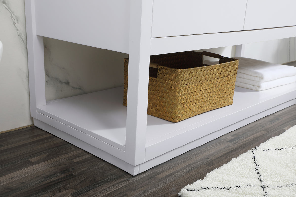 60 inch Single bathroom vanity in white