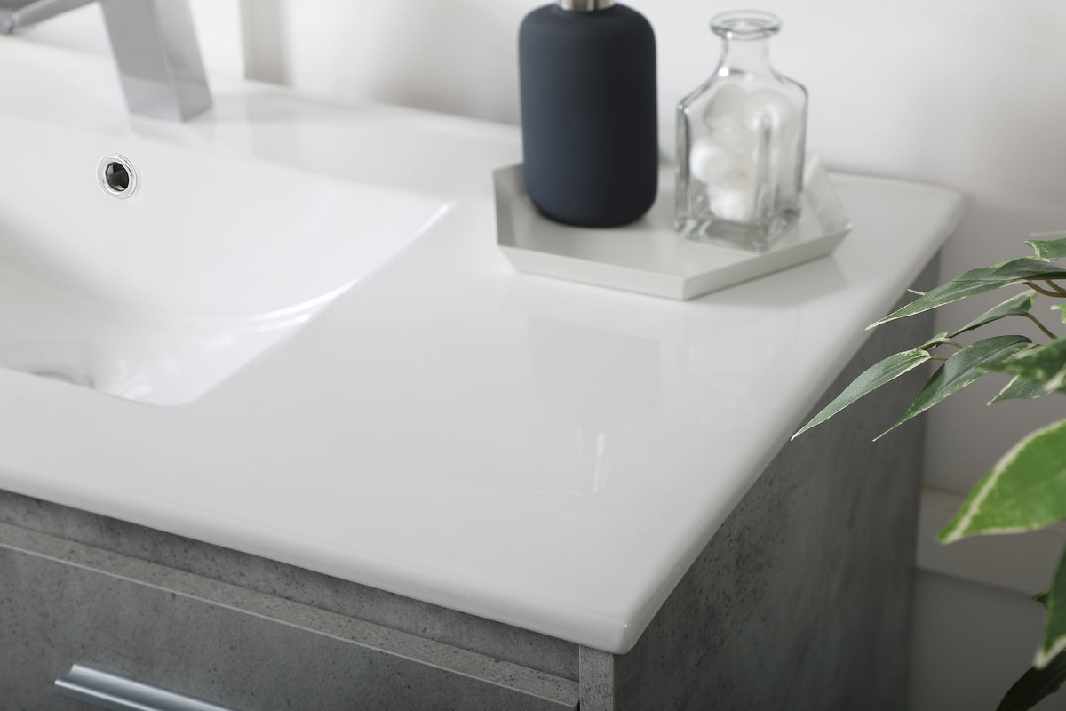 40 inch Single Bathroom Floating Vanity in Concrete Grey