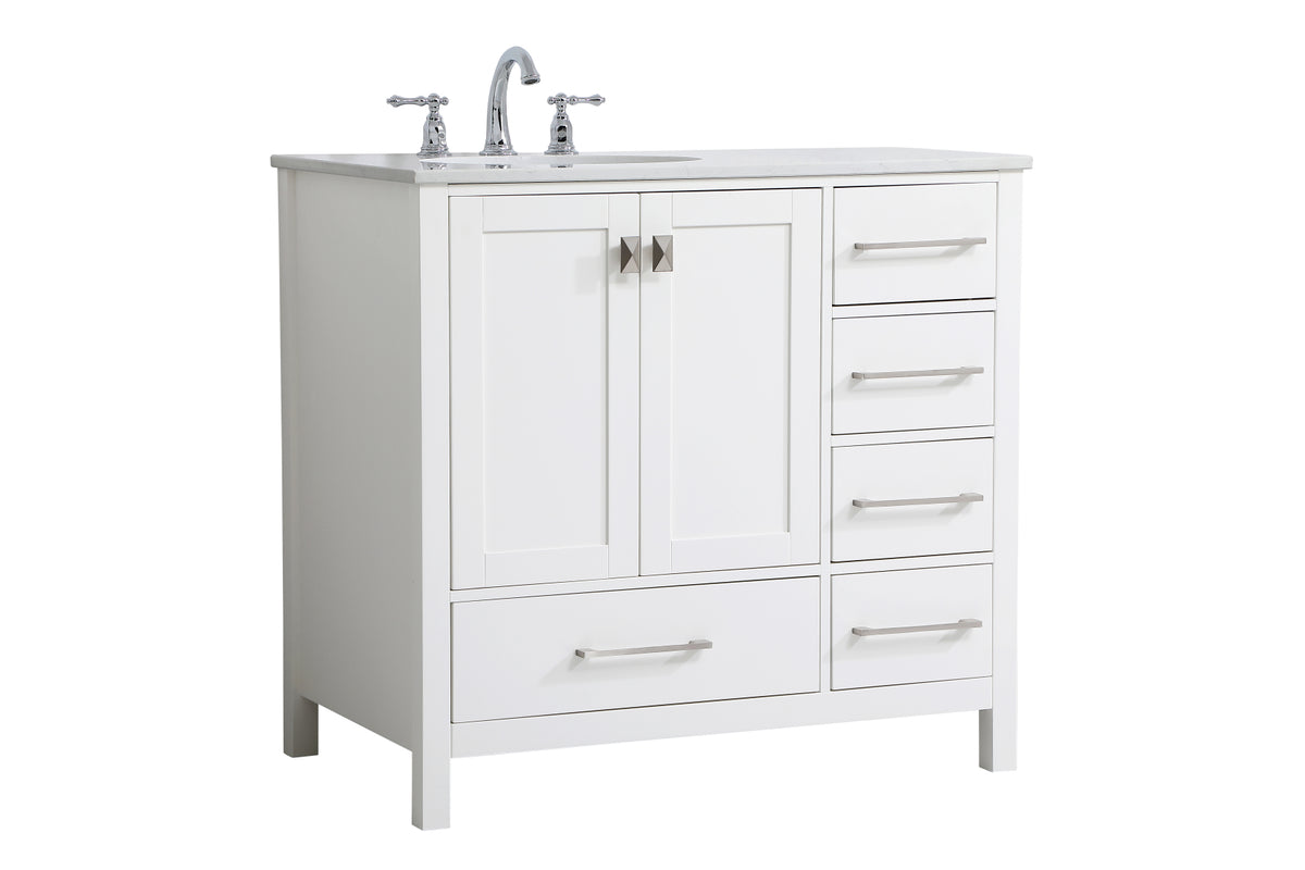 36 inch Single Bathroom Vanity in White