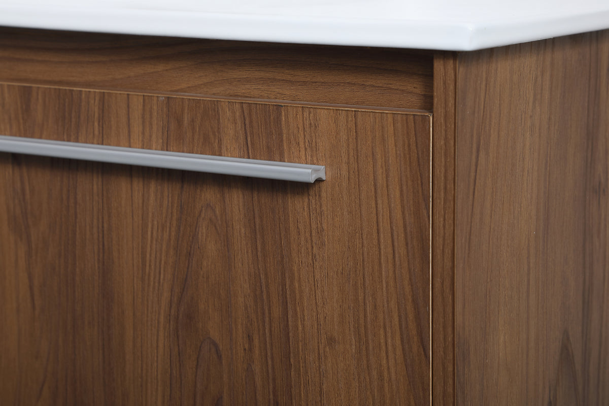 36 inch Single Bathroom Floating Vanity in Walnut Brown