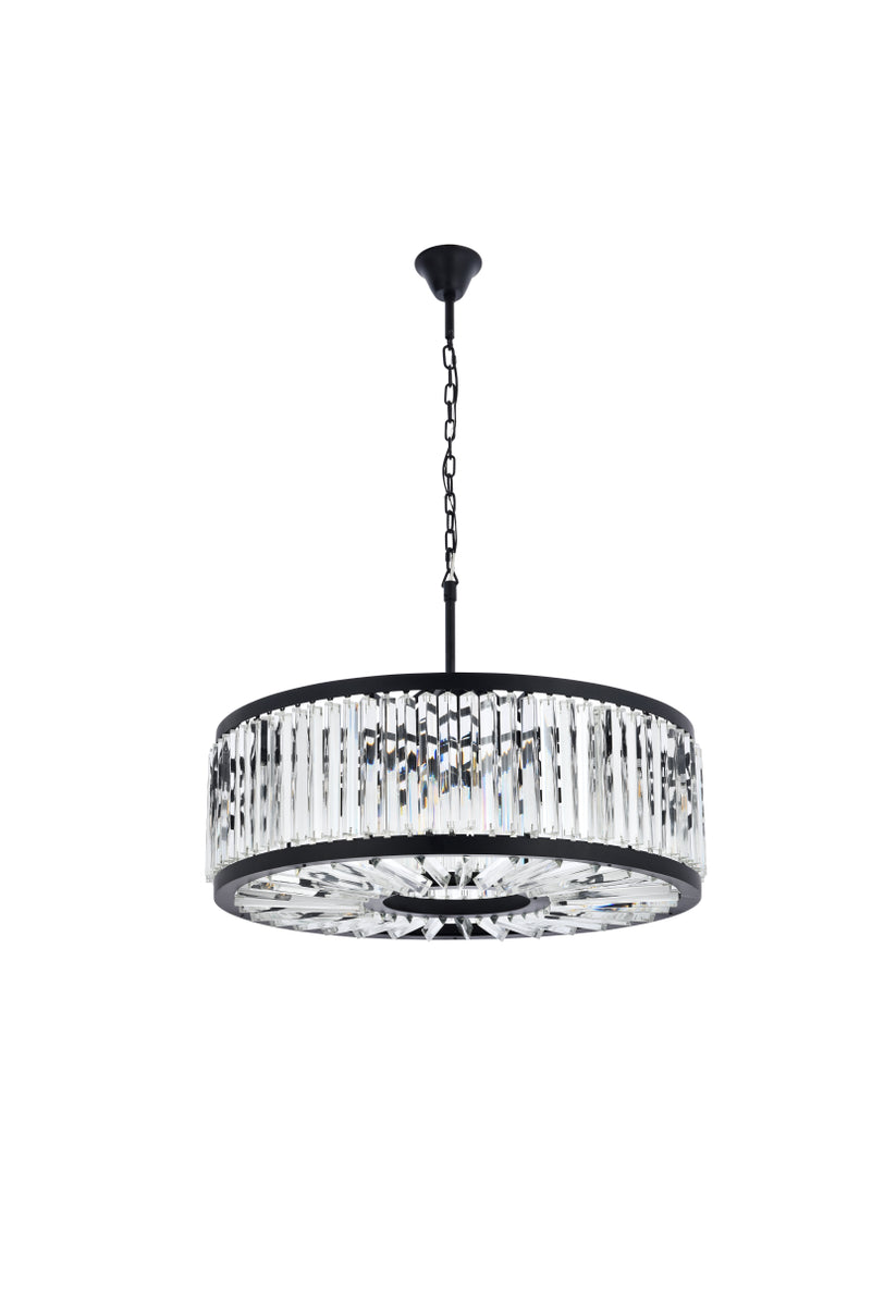 Chelsea 10 light Matte Black Chandelier Clear Royal Cut Crystal