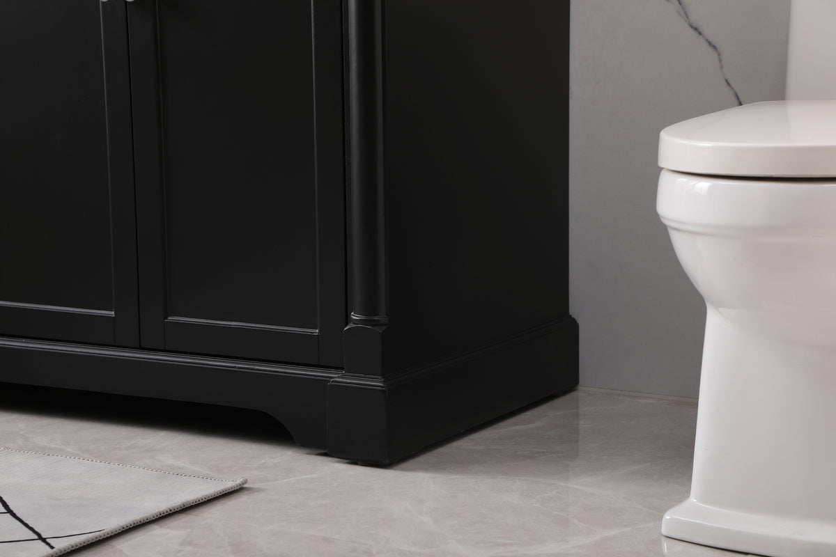 72 inch double bathroom vanity set in black