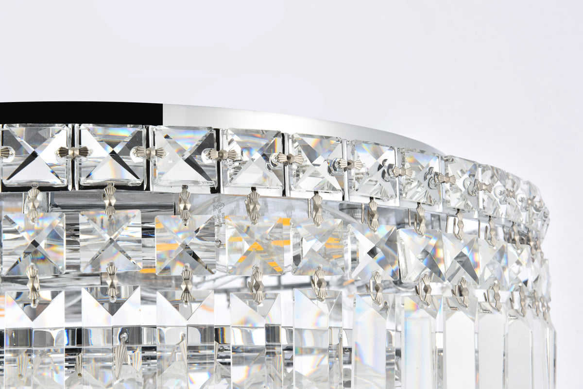 Maxime 6 light Chrome Flush Mount Clear Royal Cut Crystal