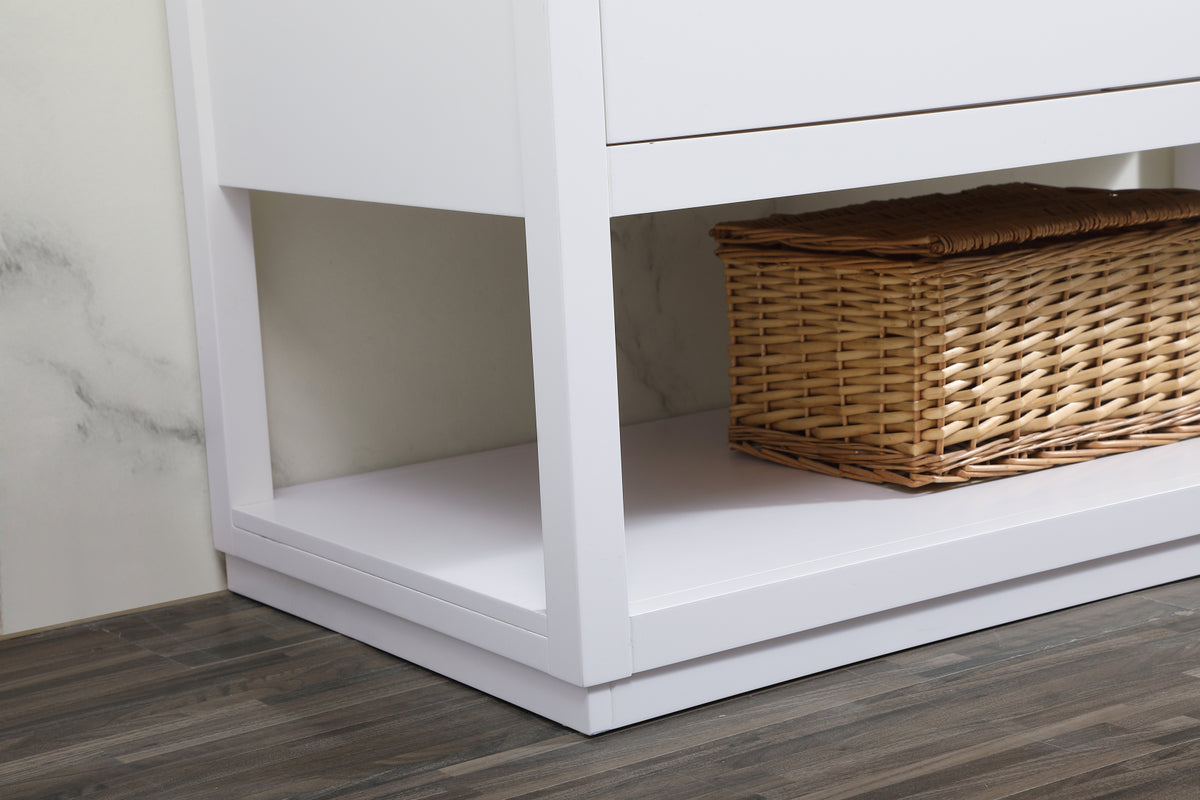 48 inch Single bathroom vanity in white with backsplash