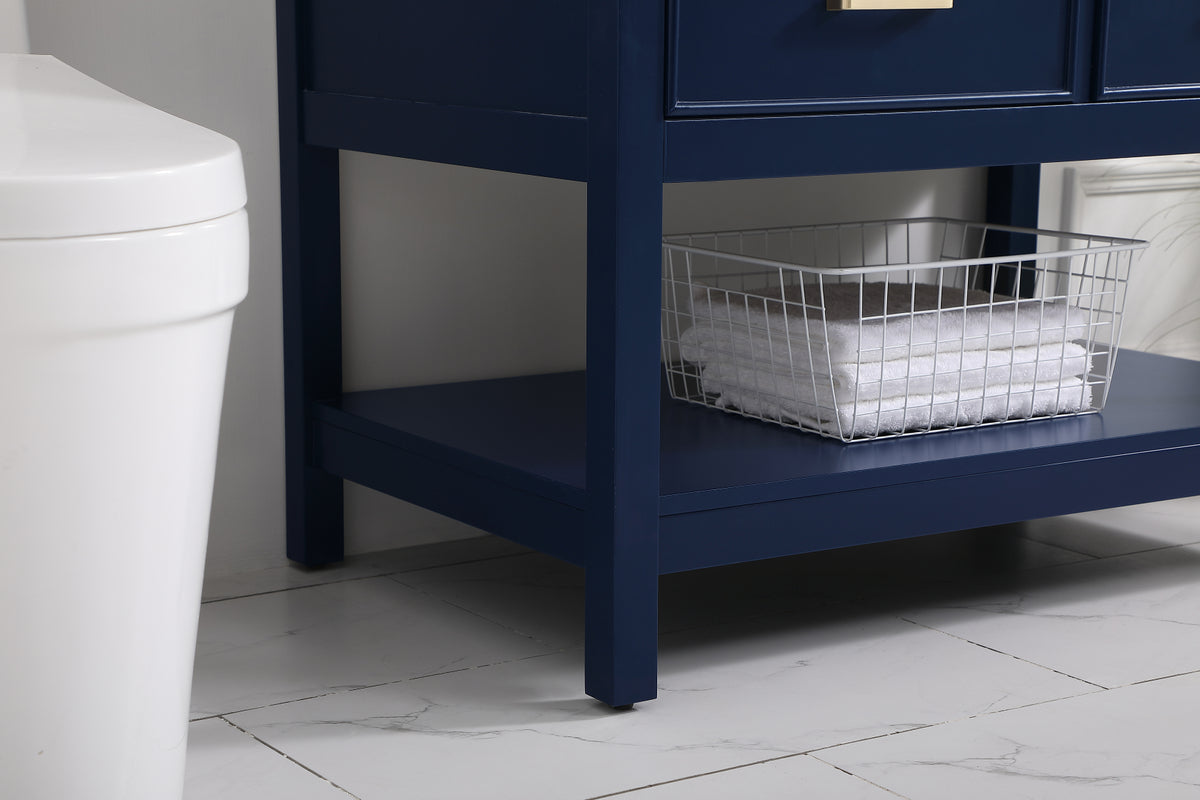 36 inch Single bathroom vanity in blue