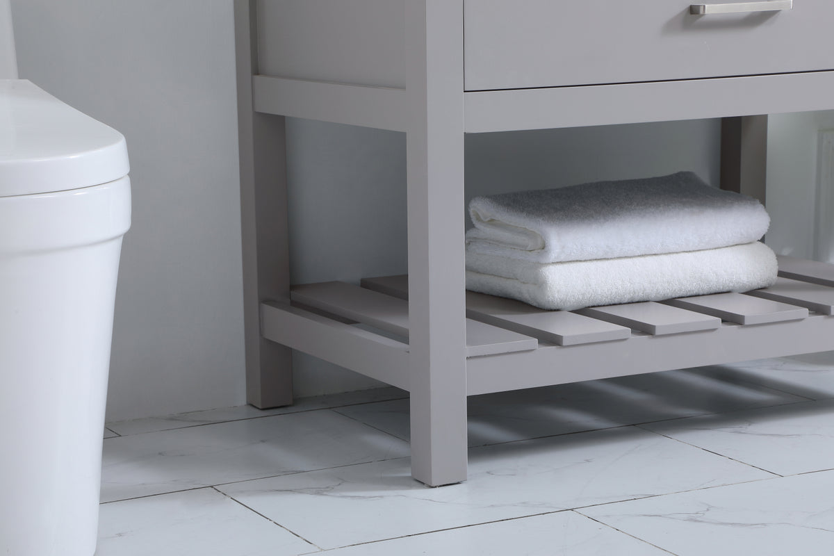 36 inch Single bathroom vanity in grey with backsplash