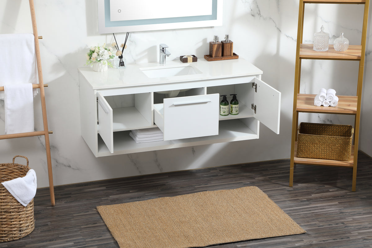 48 inch Single bathroom vanity in white