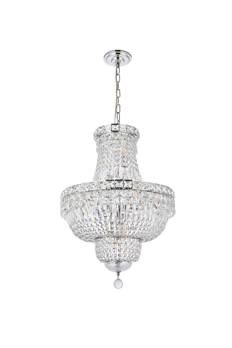 Tranquil 12 light Chrome Pendant Clear Royal Cut Crystal