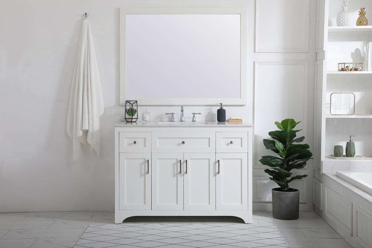 48 inch Single Bathroom Vanity in White