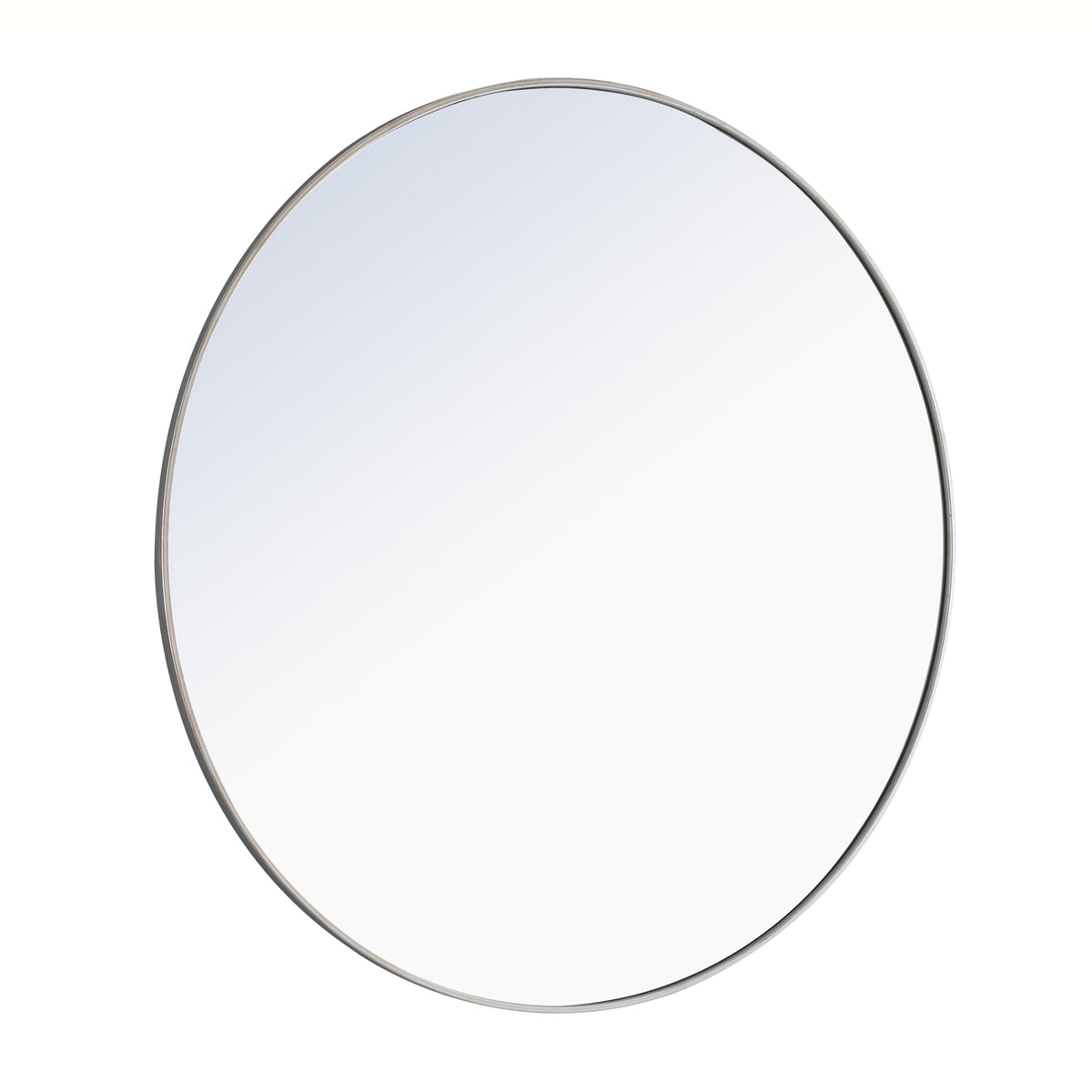 Metal frame Round Mirror 48 inch Silver finish