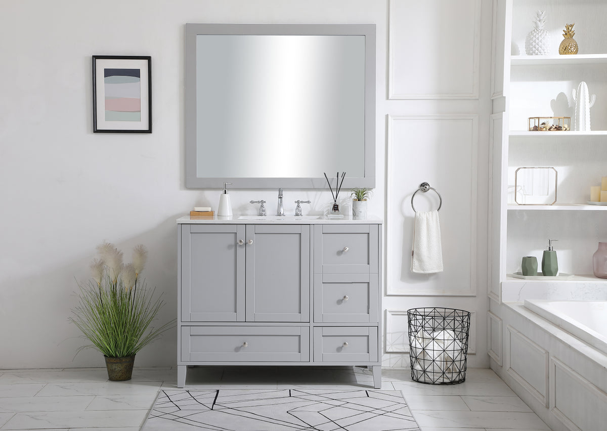 42 inch Single Bathroom Vanity in Grey