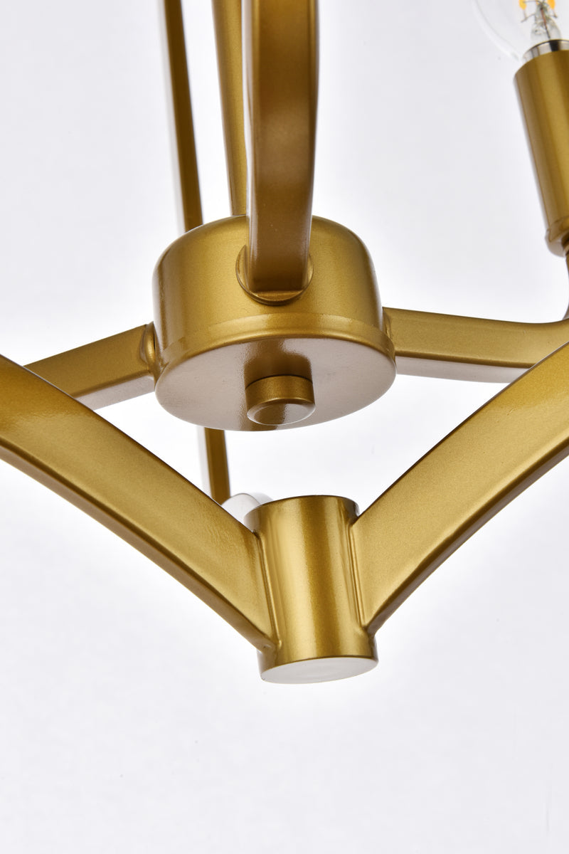 Kiera 3 lights flush mount in brass