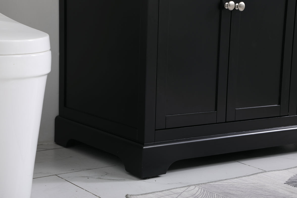 36 inch Single bathroom vanity in black with backsplash