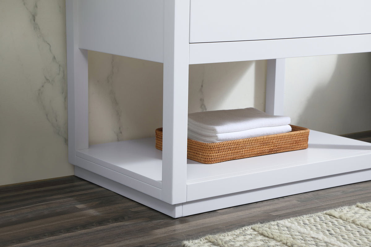 30 inch Single bathroom vanity in white with backsplash