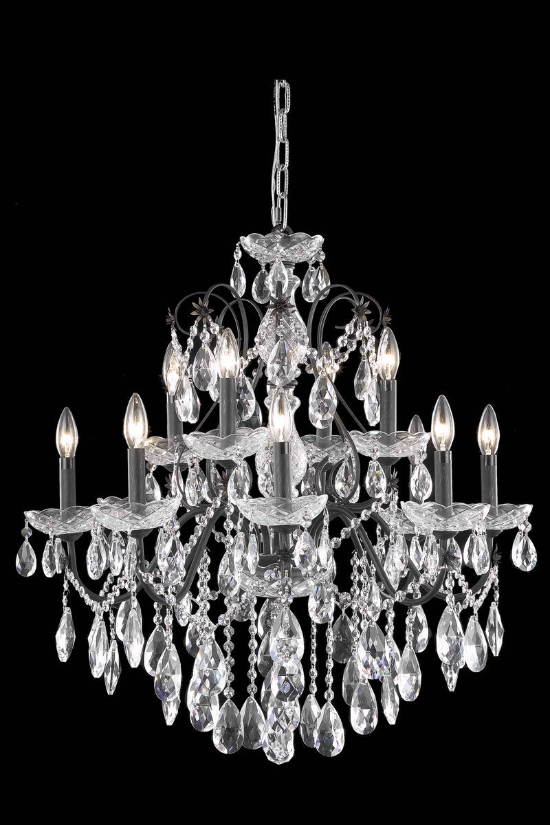 St. Francis 12 light Dark Bronze Chandelier Clear Royal Cut Crystal