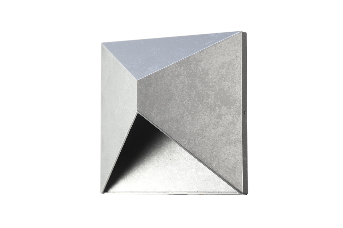 LED Outdoor Wall lamp D:8 H:8 9.5W 600LM 3000KSilver Finish Acrylic Lens