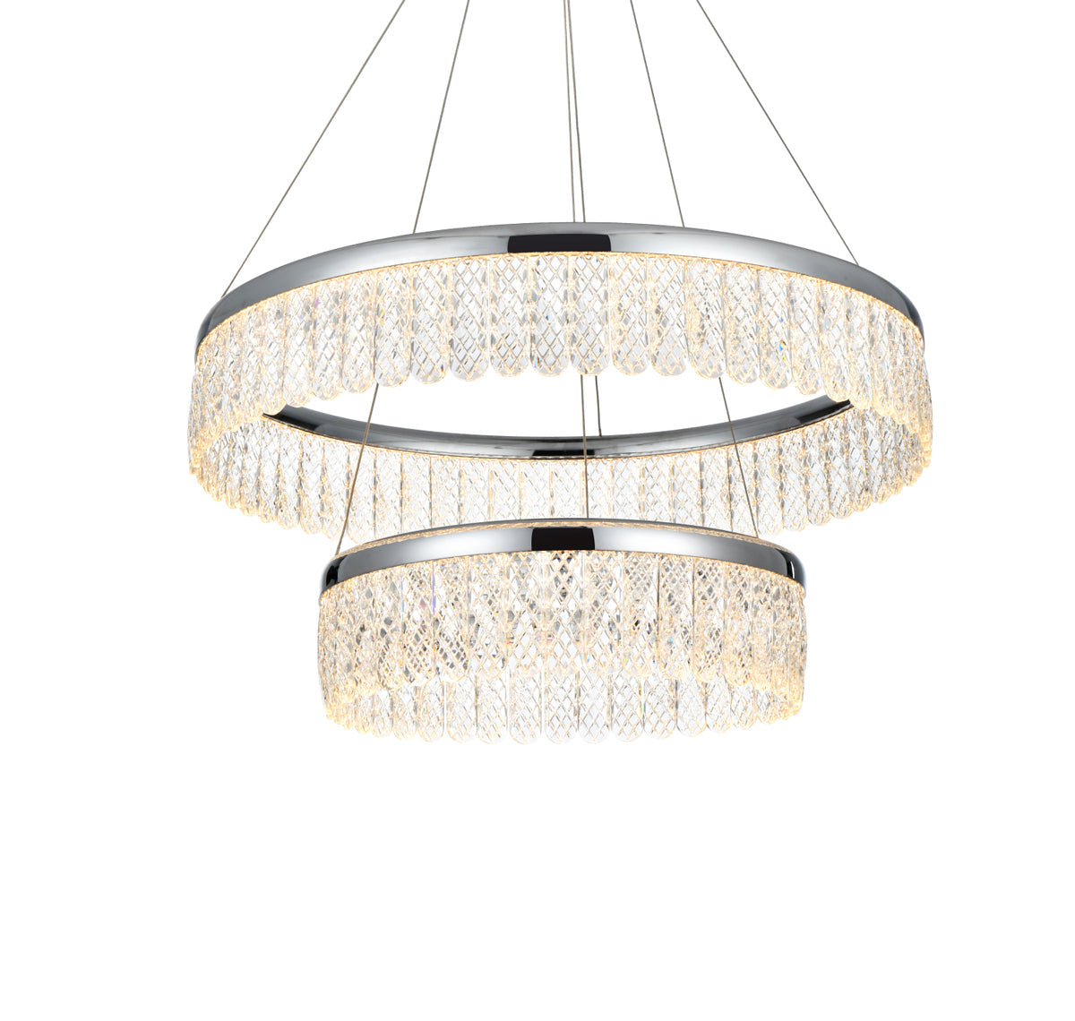 Rune 24 inch Adjustable LED chandelier in Chrome